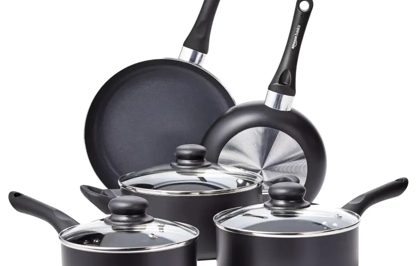 Set de cocina antiadherente de 8 piezas de AmazonBasics